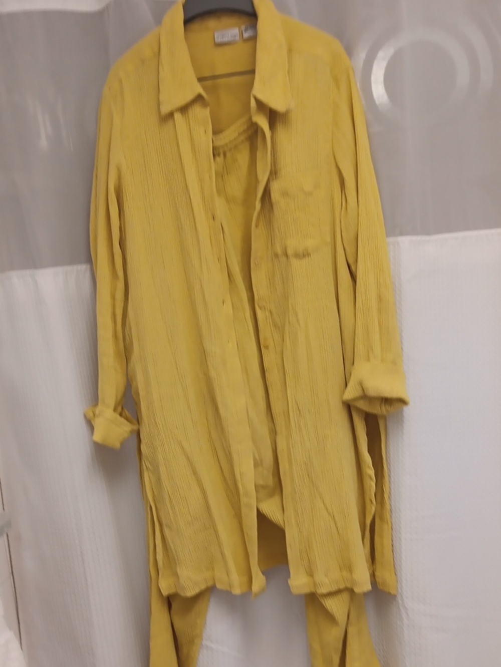Women's   Bright Yellow Long Button-Down Jumpsuit And Pants
